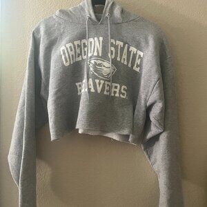 Oregon State University Beavers Gray/Heather Cropped Sweatshirt